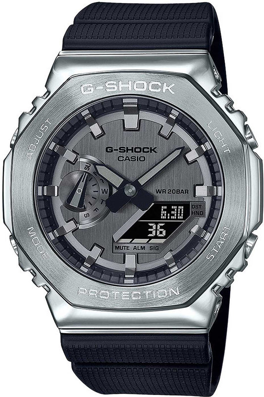 Casio G-Shock GM-2100-1AER Herren Uhr • Edelstahl-Lünette • Robust & 20 Bar Wasserdicht