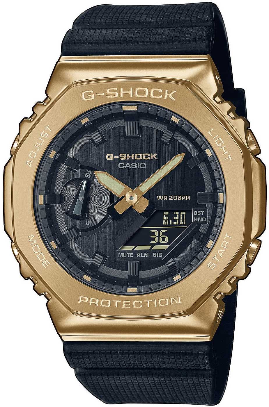 Casio G-Shock GM-2100G-1A9ER Herrenuhr • Extreme Stoßfestigkeit • Ikonisches Design mit Gold-Lünette