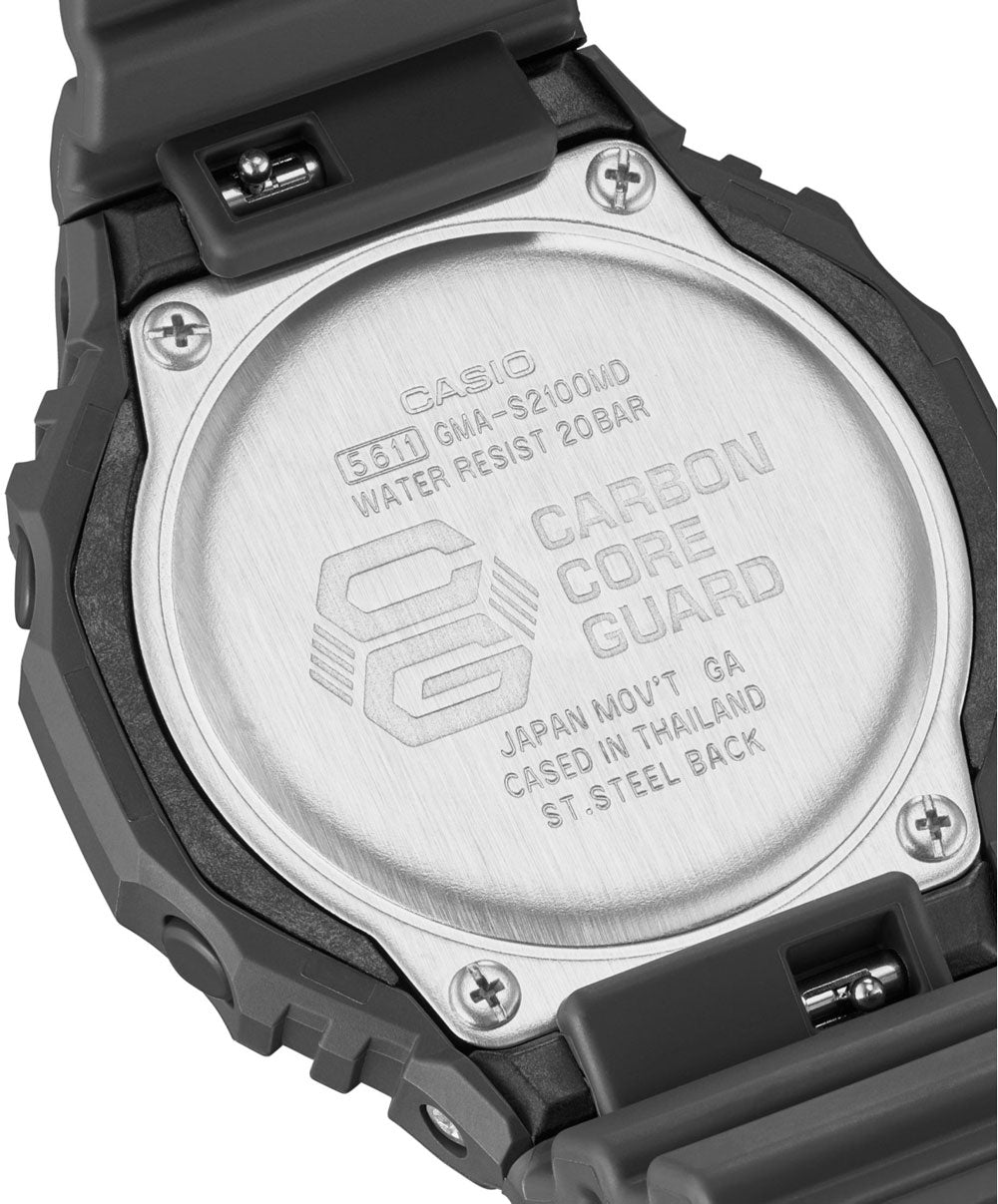 Casio G-SHOCK GMA-S2100MD-1A Damen Uhr • Robustes Resin-Gehäuse • 20 Bar Wasserdichtigkeit