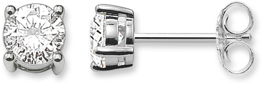 Ohrstecker mit weißem Stein - 925 Sterlingsilber