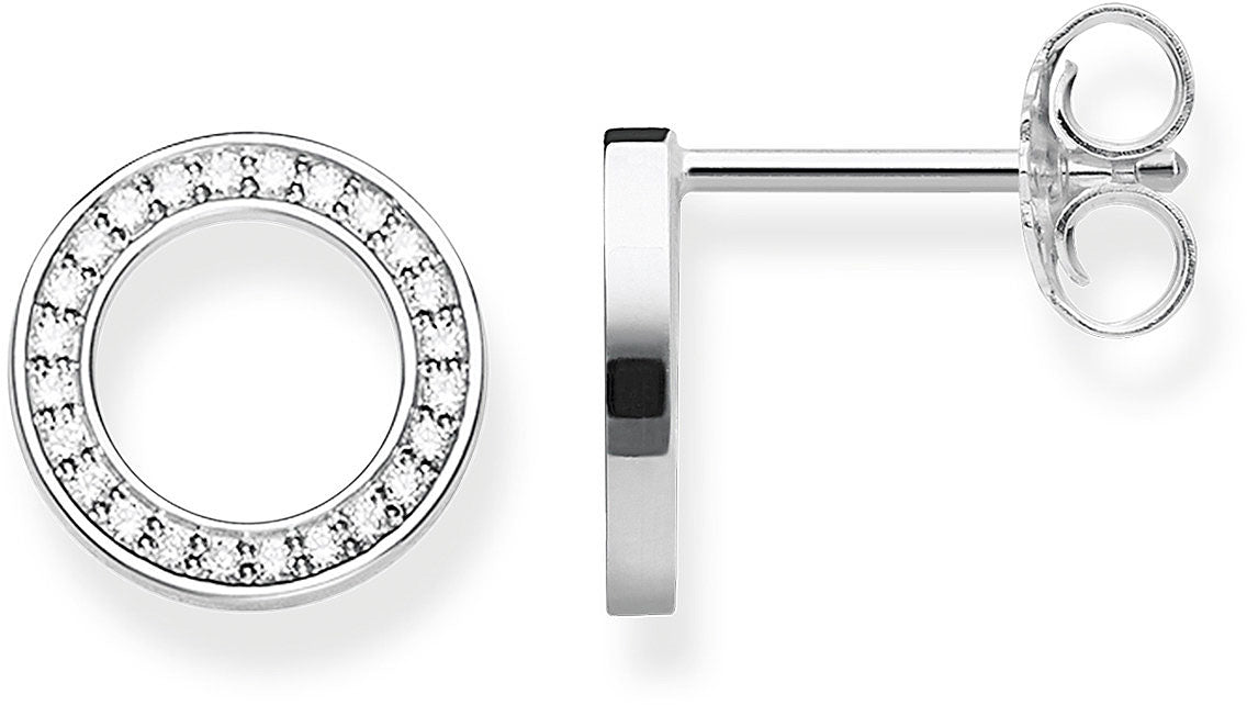 Ohrstecker Kreise mit Steinchenn - 925 Sterlingsilber