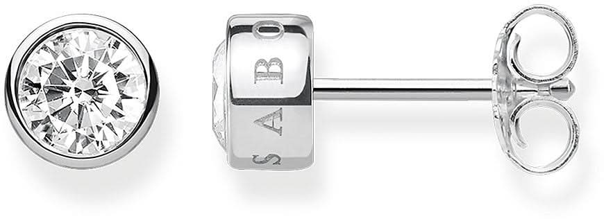Ohrstecker mit weißem Stein - 925 Sterlingsilber