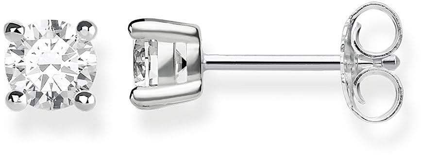 Ohrstecker mit weißem Stein - 925 Sterlingsilber