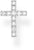 Einzel Ohrstecker Kreuz mit Zirkoniabesatz - 925er Sterlingsilber