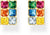 Stud earrings with colorful stones - 750 yellow gold plating