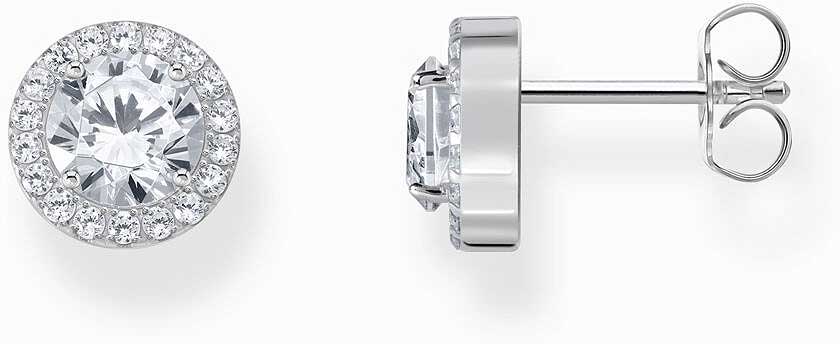 Halo-Ohrstecker mit weißem Stein im Brillantschliff - Thomas Sabo Modell: H2304-051-14