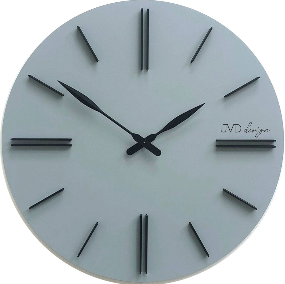 JVD Wanduhr 50 cm Ø Kunststoff • Geräuschloses Quarzwerk • Modernes Design