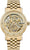 Goldene Herrenuhr mit Skelett-Automatikwerk und Glaszifferblatt