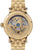 Goldene Herrenuhr Rückseite mit Skelettwerk im Kreis und Gravur