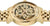 Goldene Herrenuhr seitlich, rundes Gehäuse mit Krone
