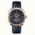 Ingersoll Herrenarmbanduhr mit Automatik, rundem silberfarbenem Gehäuse, blauem Zifferblatt, Lederband