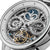 Herrenarmbanduhr mit transparentem Skelettzifferblatt, Mond-und-Sonne-Motiv und Automatik