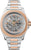 Herrenarmbanduhr aus Edelstahl mit silbernem Skelettzifferblatt und roségoldenen Akzenten
