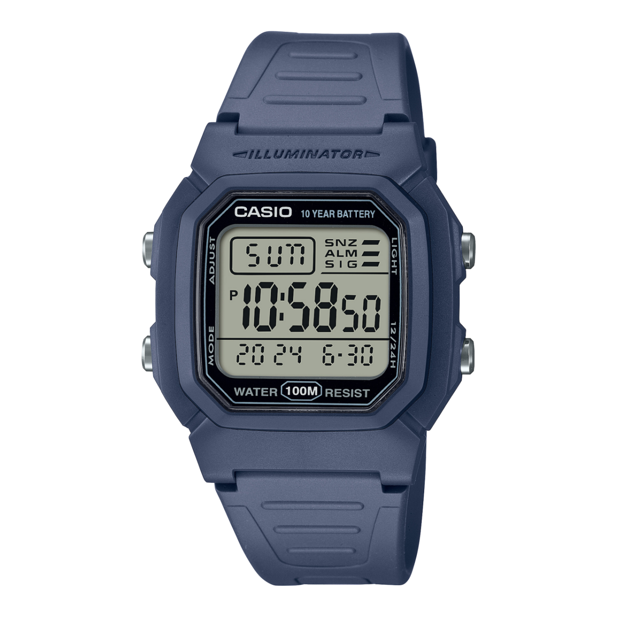 Casio Timeless W-800H-2AVES Herren Armbanduhr Blau • 100-Meter-Wasserdichtigkeit • 10-Jahres-Batterie