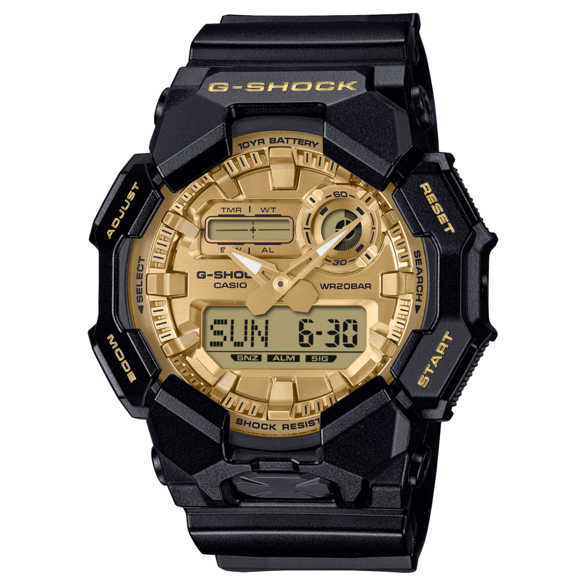 Casio GA-010GGB-1A9ER G-Shock Herrenuhr Schwarz/Gold • Ana-Digi Anzeige • 20 bar wasserdicht