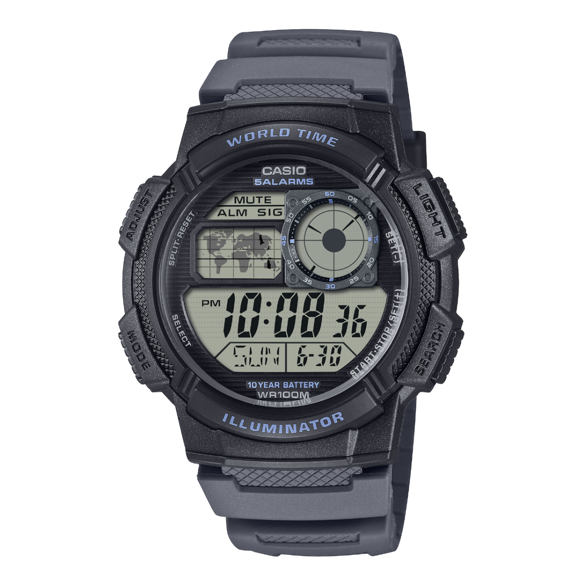 Casio Vintage AE-1000W-8AVEF Armbanduhr Schwarz • 10-Jahres-Batterie • 100m Wasserdicht
