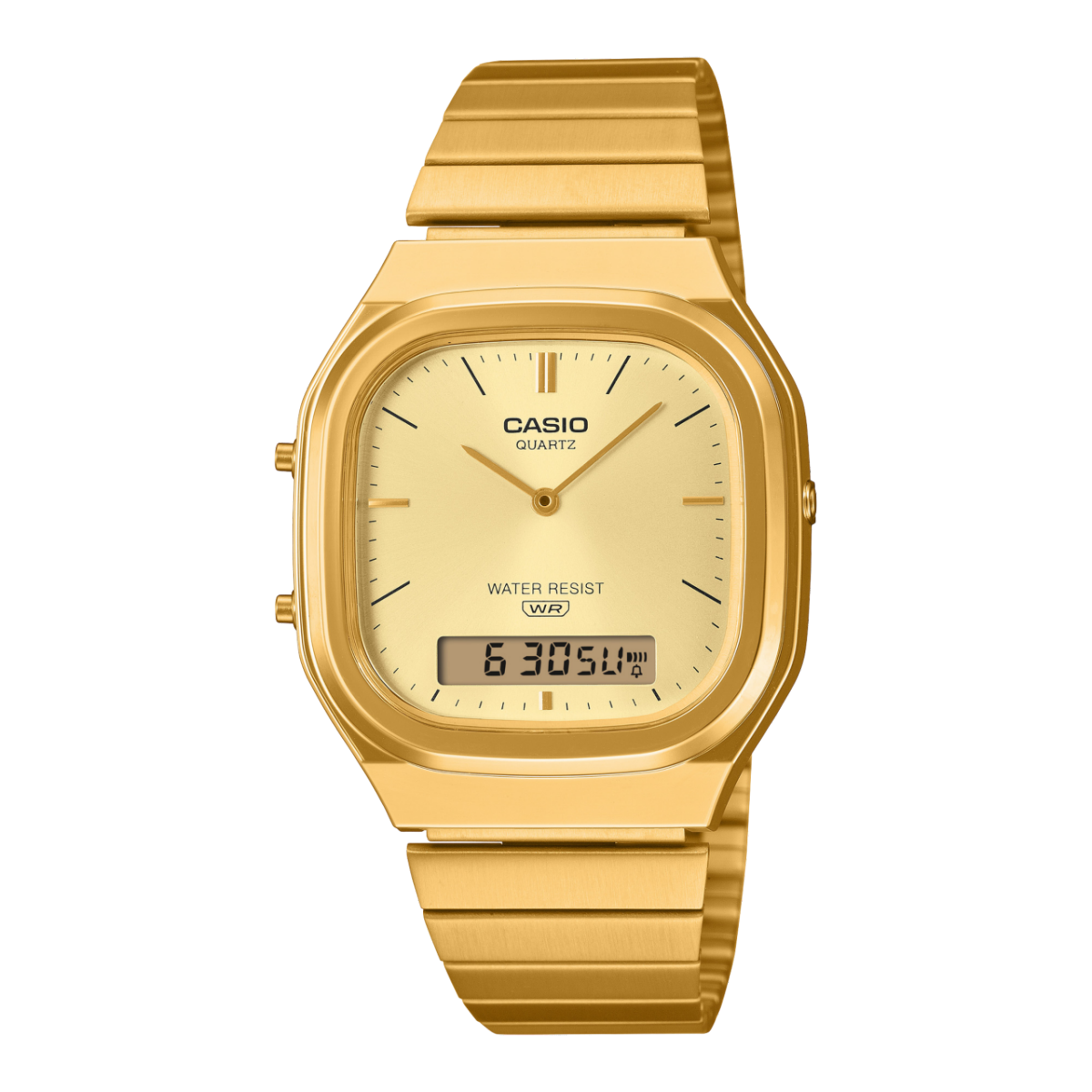 Casio Vintage AQ-240EG-9AEF Armbanduhr Gold • Analog-Digital • Retro-Design