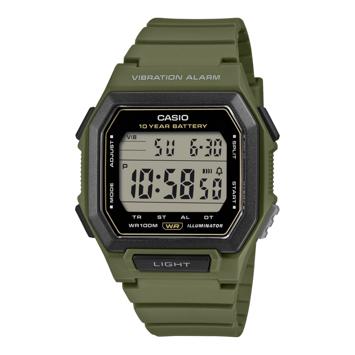 Casio Timeless W-738H-3AVEF Herrenuhr • Vibrationsalarm • 10 Bar Wasserdicht