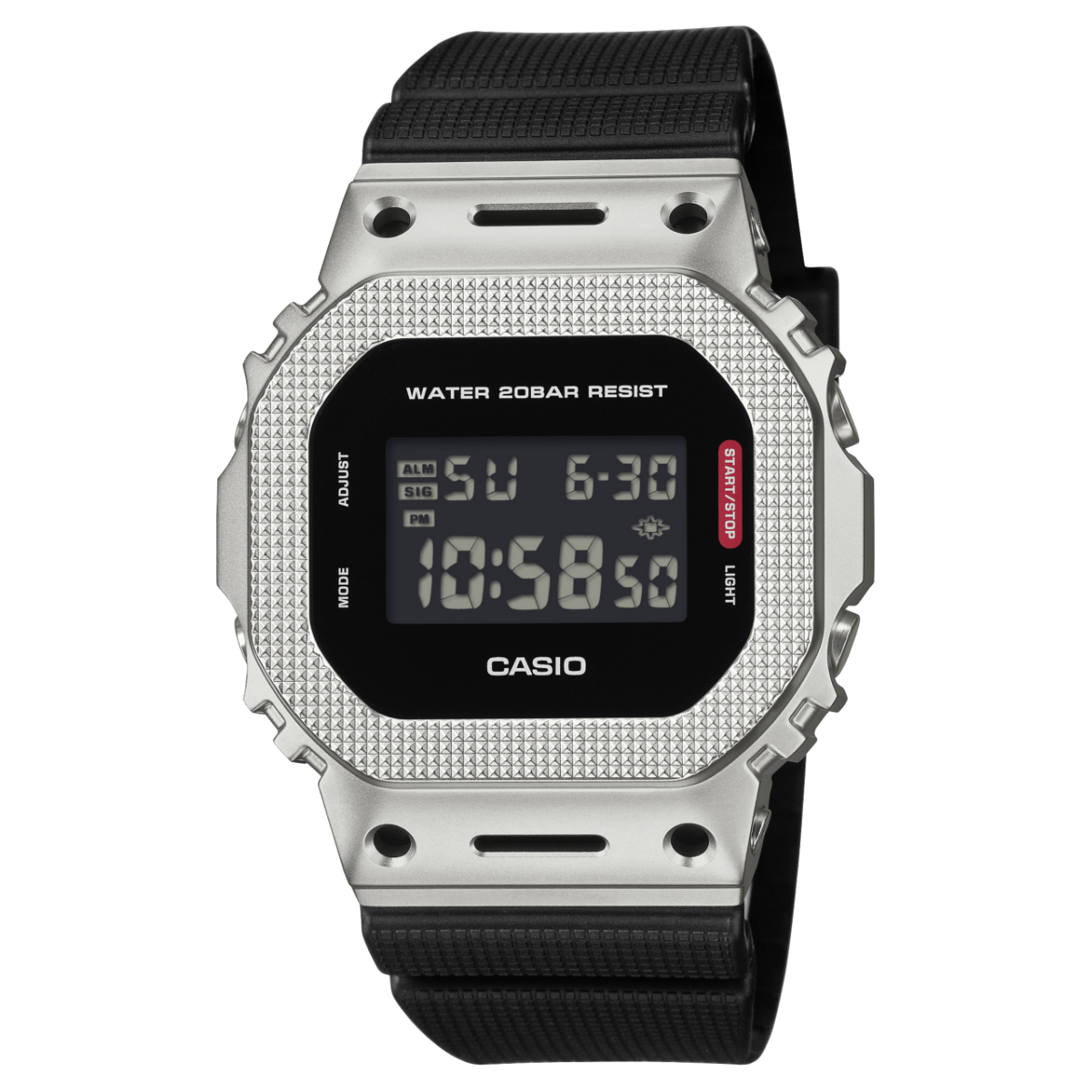Casio G-Shock GM-5600M-1ER Herrenuhr • Metalllünette aus Edelstahl • Stoßfest & 20 bar wasserdicht