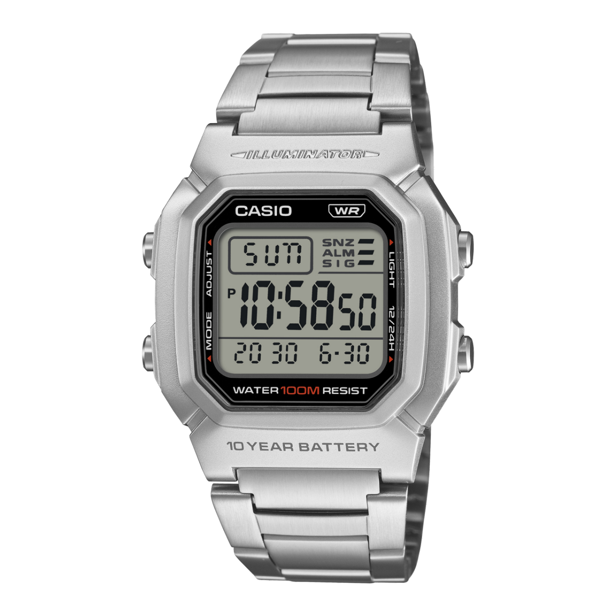 Casio Timeless W-800HD-1AVEF Herren Armbanduhr Silber • 100 m Wasserdichtigkeit • 10 Jahre Batterie