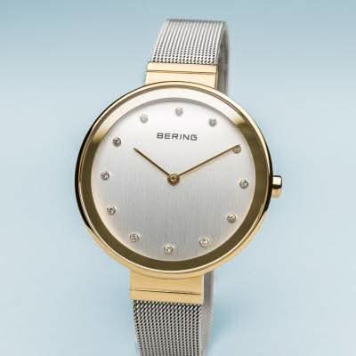 Bering Classic 12034-000 Damenuhr • Kratzfestes Saphirglas • Feines Milanaise-Armband