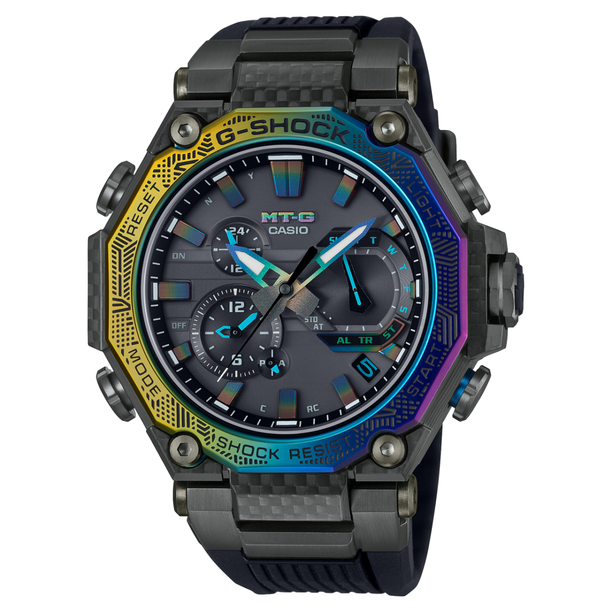 Casio G-Shock MTG-B2000YR-1AER Herrenuhr • Regenbogen Ionenplattierung • Tough Solar mit Multiband 6
