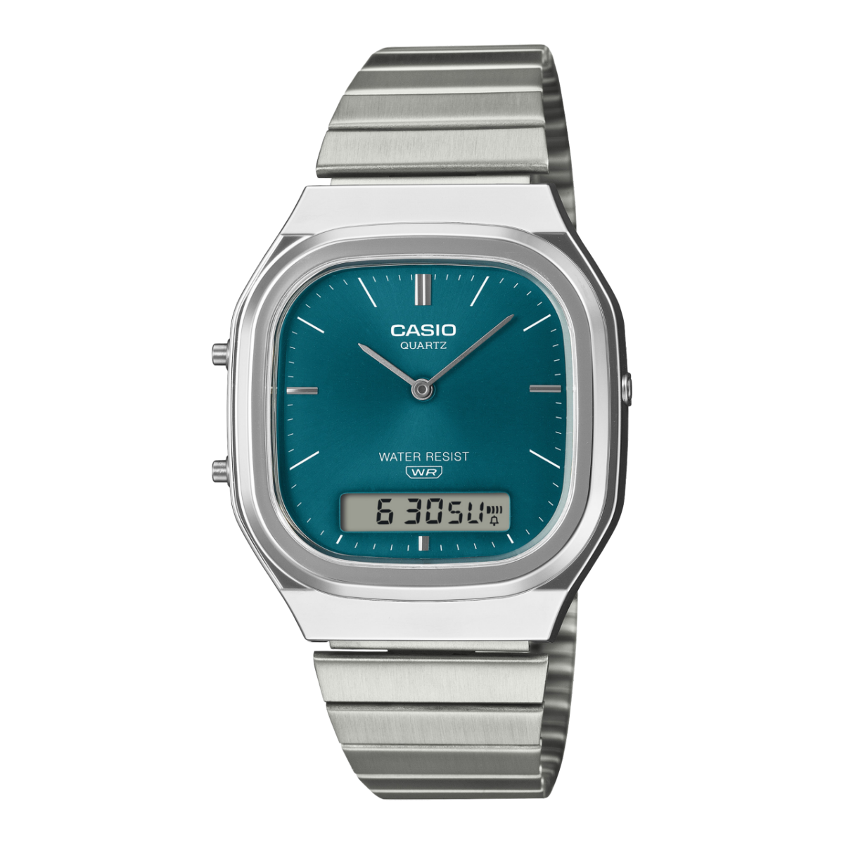 Casio Vintage AQ-240E-3AEF Armbanduhr Silber • Analog-Digital • Retro-modernes Design
