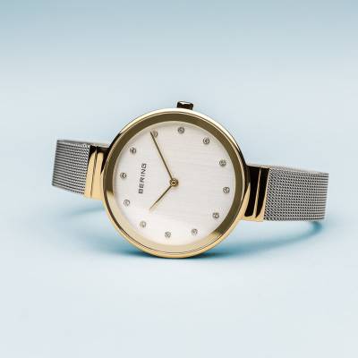 Bering Classic 12034-000 Damenuhr • Kratzfestes Saphirglas • Feines Milanaise-Armband