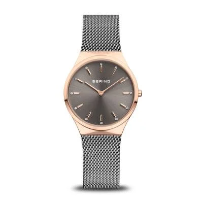 Bering Classic 12131-369-GWP Damenuhr • Kratzfestes Saphirglas • Feines Milanaise-Armband