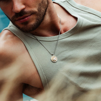 Holzkern Command Halskette Jade/Silber