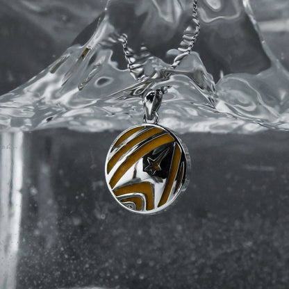 Holzkern Command Halskette Jade/Silber