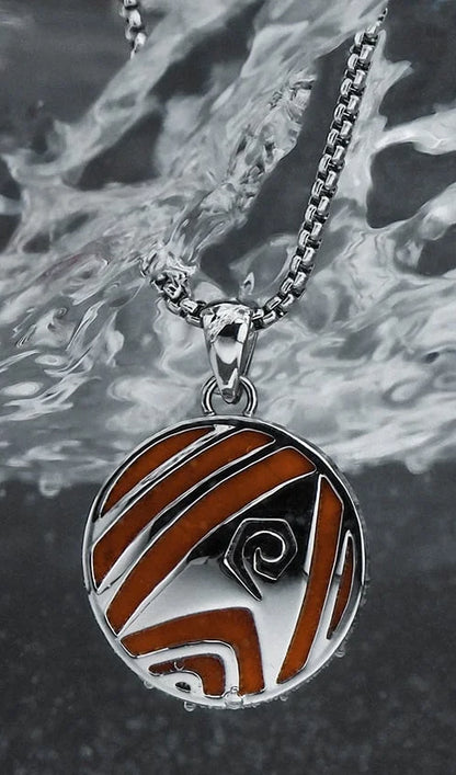 Holzkern Operations Halskette - Jaspis/Silber