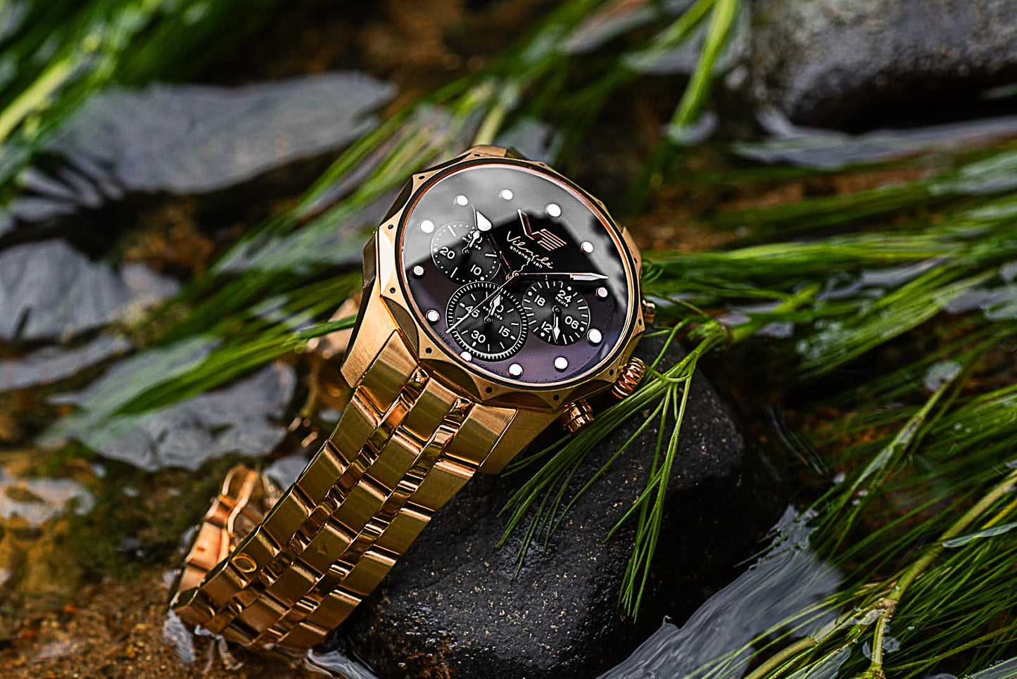 Damenuhr roségoldfarben mit Edelstahlarmband – Vostok Europe Modell: JS20-125B751B