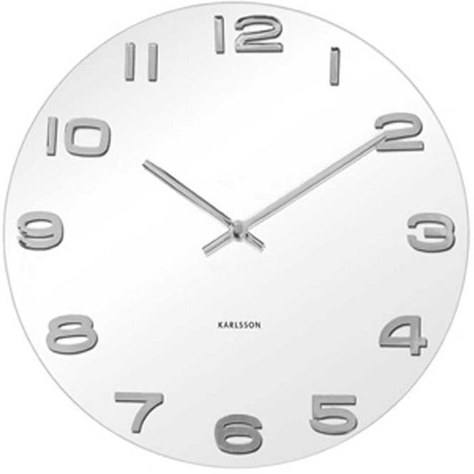 Karlsson Wanduhr 35 cm Ø Glas • Geräuschloses Quarzwerk • Stilvolles Design
