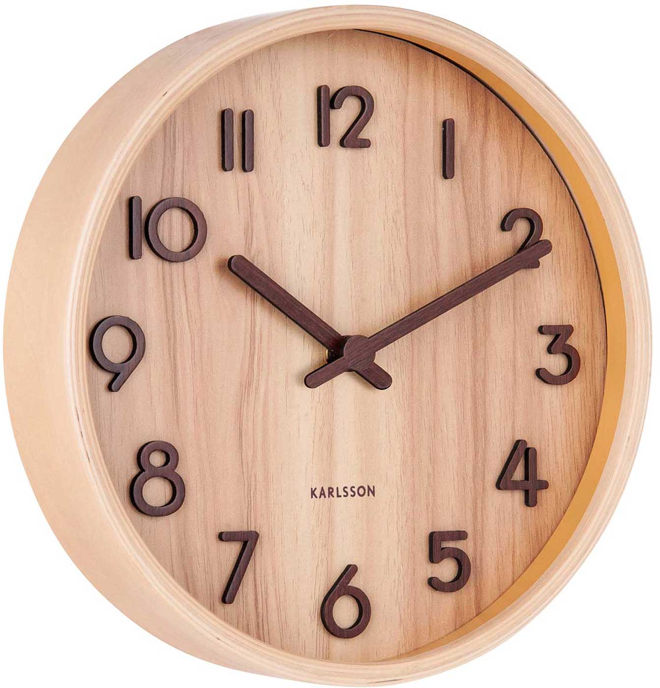 Karlsson Wanduhr 40 cm Ø Holz • Geräuschloses Quarzwerk • Zeitloses Design