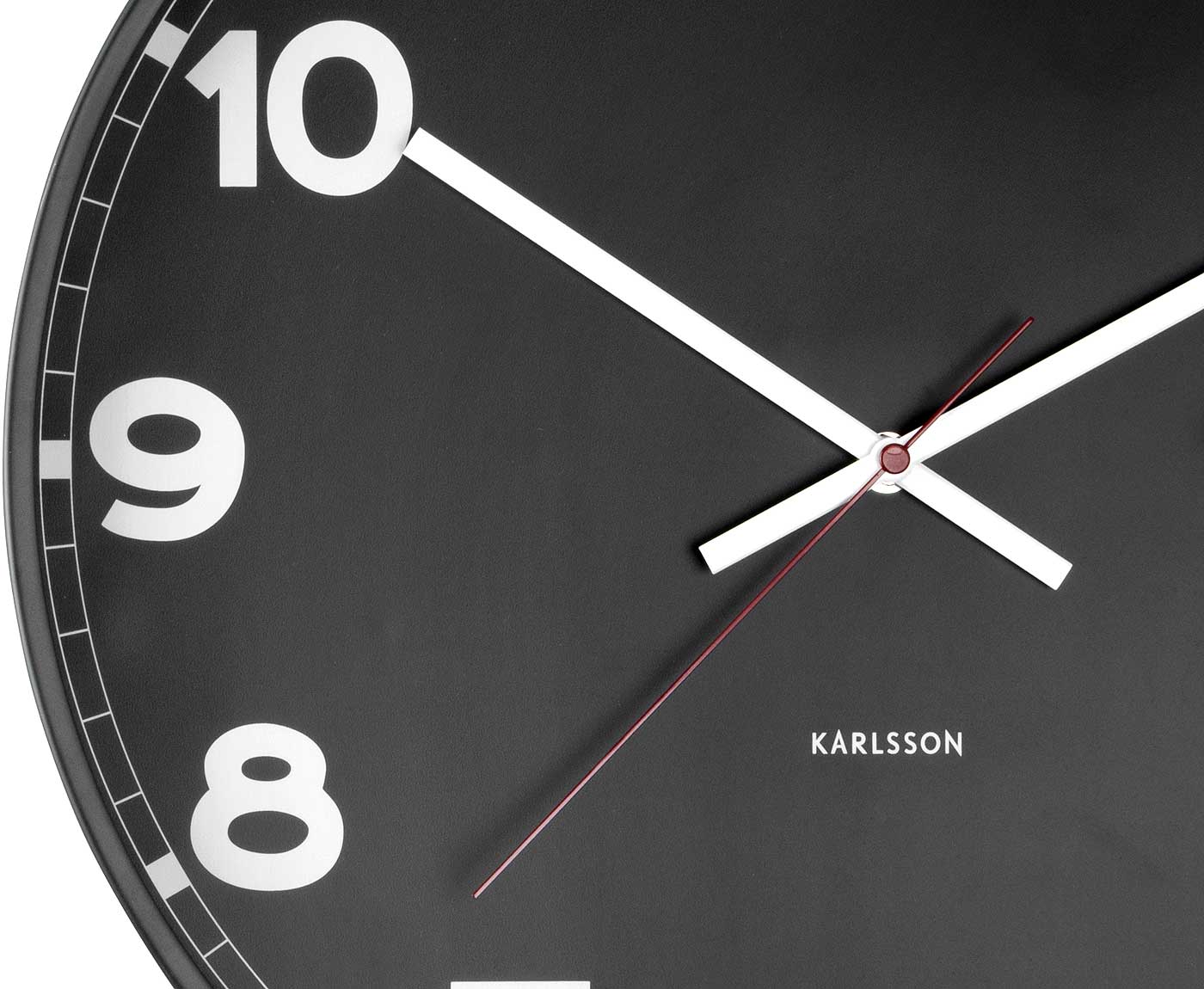 Wanduhr, modern, 40,6 cm Durchmesser - Karlsson Modell: KA5847BK