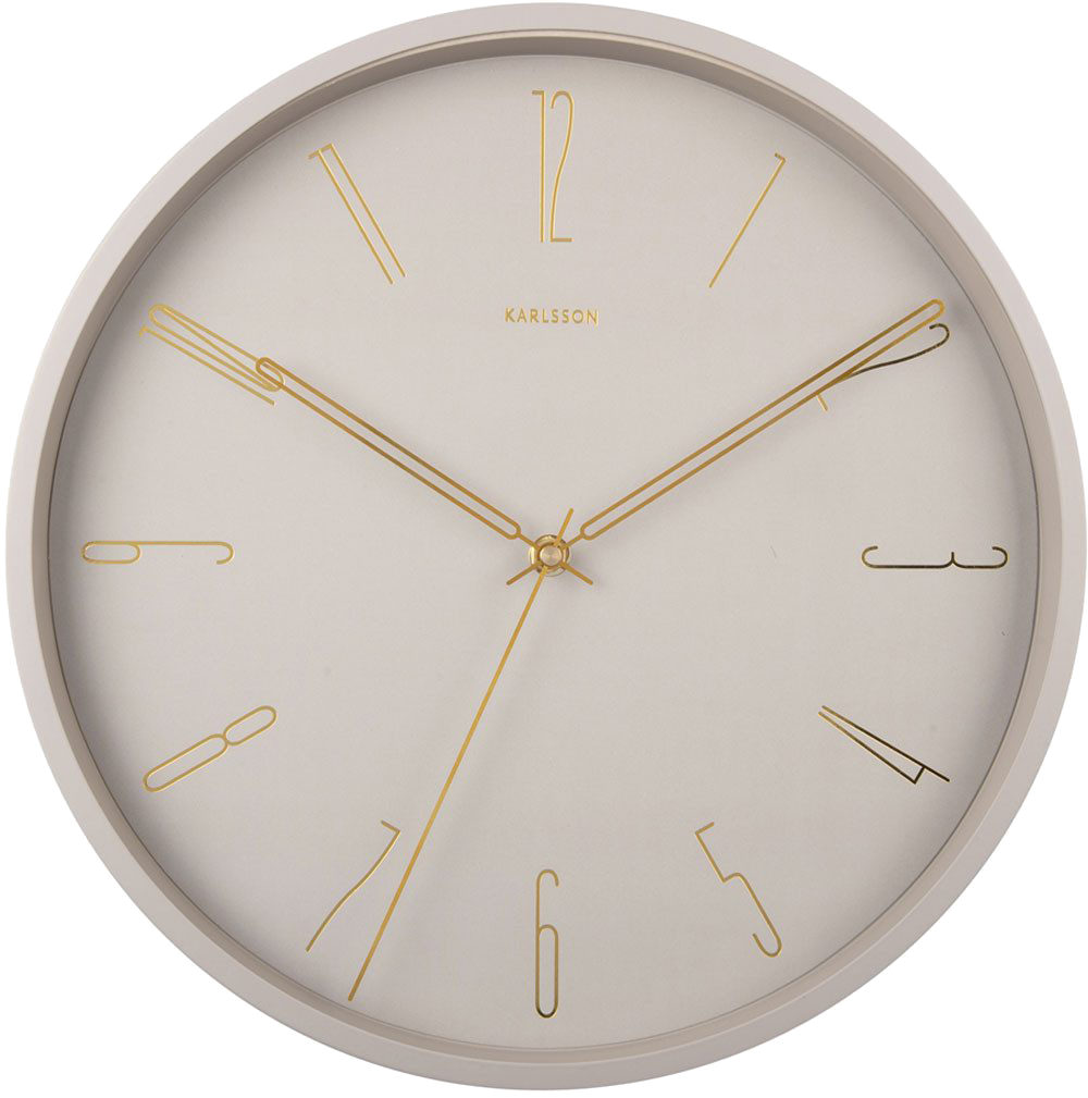 moderne Wanduhr Graubraun - Karlsson Modell: KA5898WG