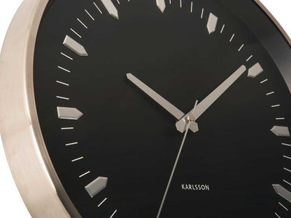 Karlsson Wanduhr 35 cm Ø Metall • Elegantes Design • Präzises Quarzuhrwerk