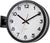 Wanduhr mit schwarzem Rahmen und weißem Zifferblatt, roter Sekundenzeiger, Wandhalter