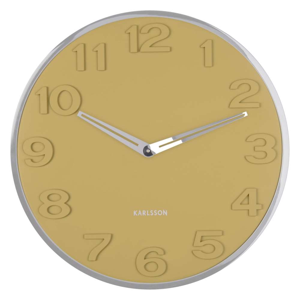 Karlsson Wanduhr 30x30x4 cm Metall • Modernes Design • Geräuschloses Quarzwerk