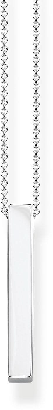 Halskette 925 Sterlingsilber mit Quader-Anhänger und Gliederkette