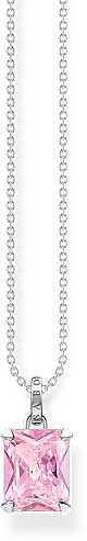 Halskette mit pinkem Stein - 925 Sterlingsilber