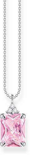 Halskette mit pinkem Stein - 925 Sterlingsilber