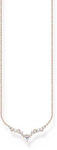 Halskette Eiskristalle mit weißen Steinen - 750 Roségold Vergoldung