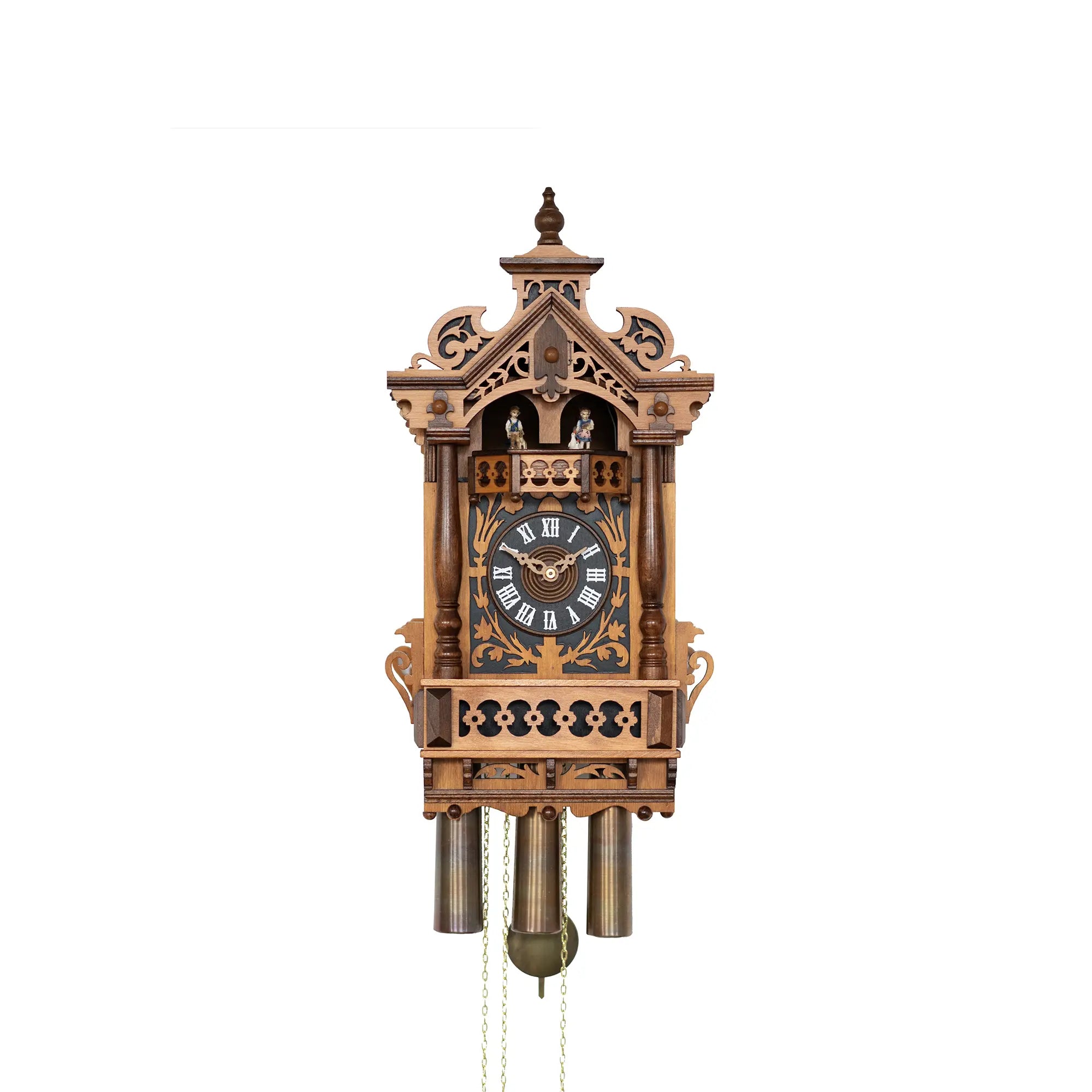 Rombach & Haas TRADITION 4501 Wanduhr Holz (dunkel) • Mechanisches 8-Tage-Werk • Musik-Kuckucksuhr mit Rechenschlagwerk