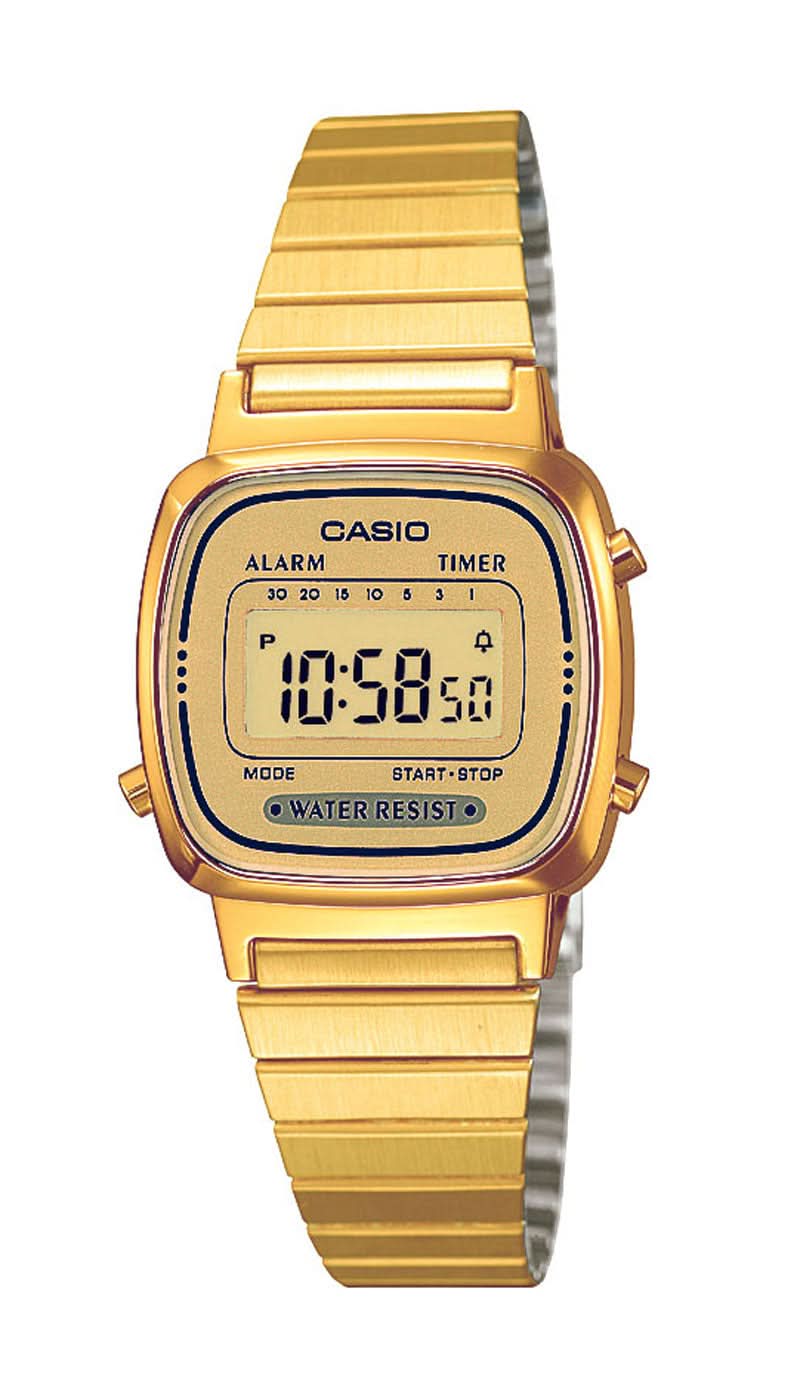 Casio Vintage LA670WEGA-9EF Damenuhr • Kultiges Retro-Design • Praktische Stoppuhr