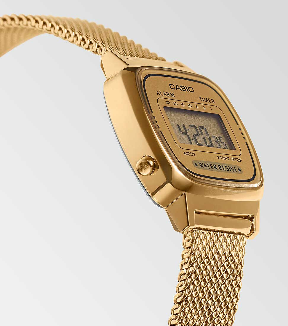 Casio Vintage LA670WEMY-9EF Uhr • Milanaiseband • Gold-Design