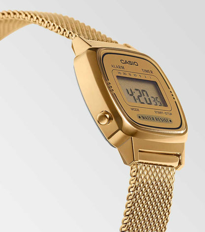 Casio Vintage LA670WEMY-9EF Uhr • Milanaiseband • Gold-Design