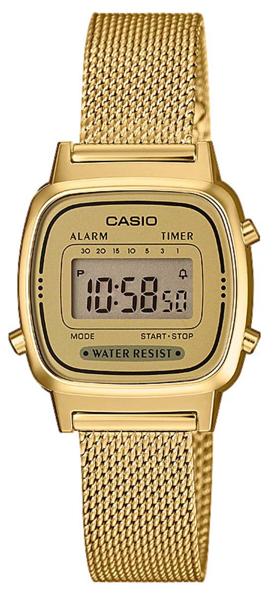 Casio Vintage LA670WEMY-9EF Uhr • Milanaiseband • Gold-Design