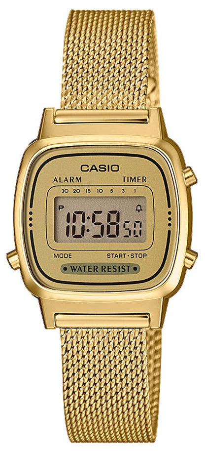 Casio Vintage LA670WEMY-9EF Uhr • Milanaiseband • Gold-Design